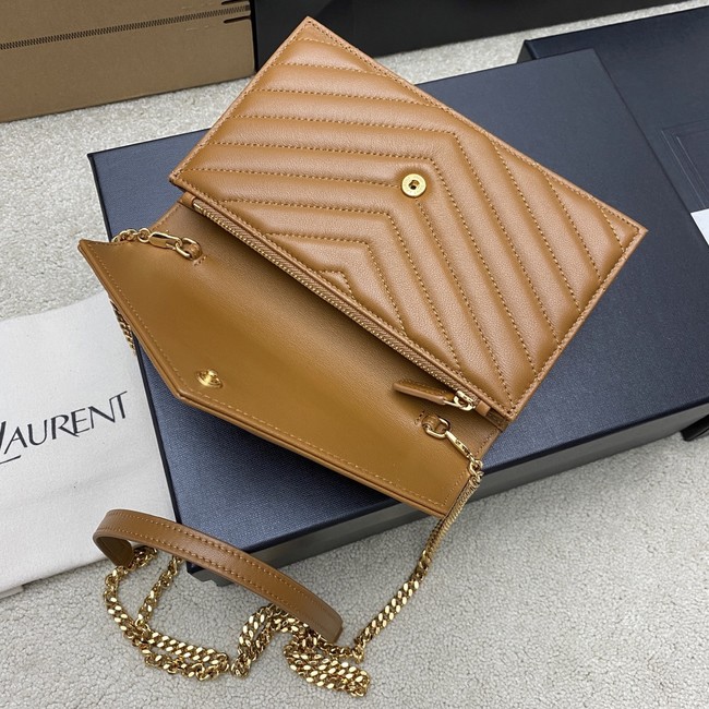 SAINT LAURENT WOC Classic Monogramme Flap Bag 441974 Camel
