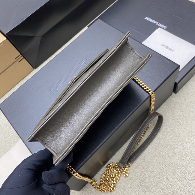 SAINT LAURENT WOC Classic Monogramme Flap Bag 441974 dark gray