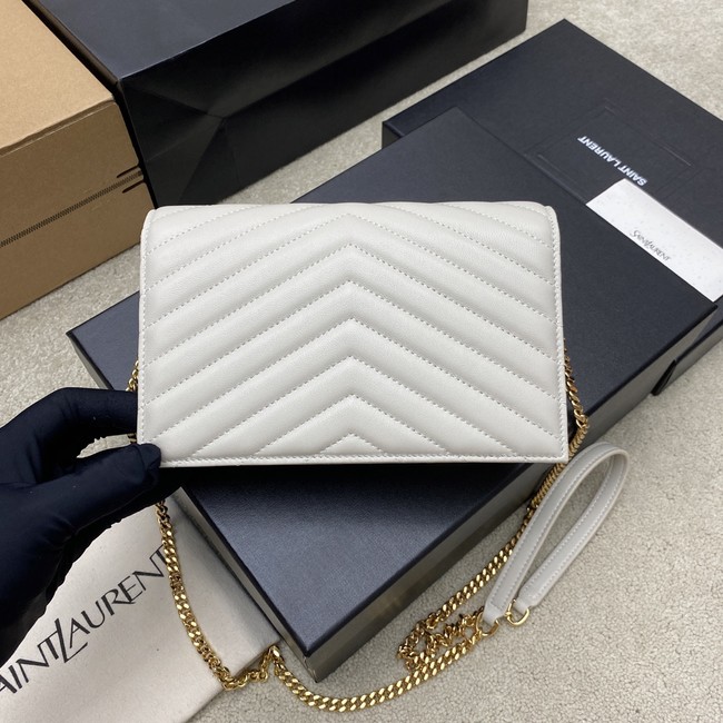 SAINT LAURENT WOC Classic Monogramme Flap Bag 441974 white