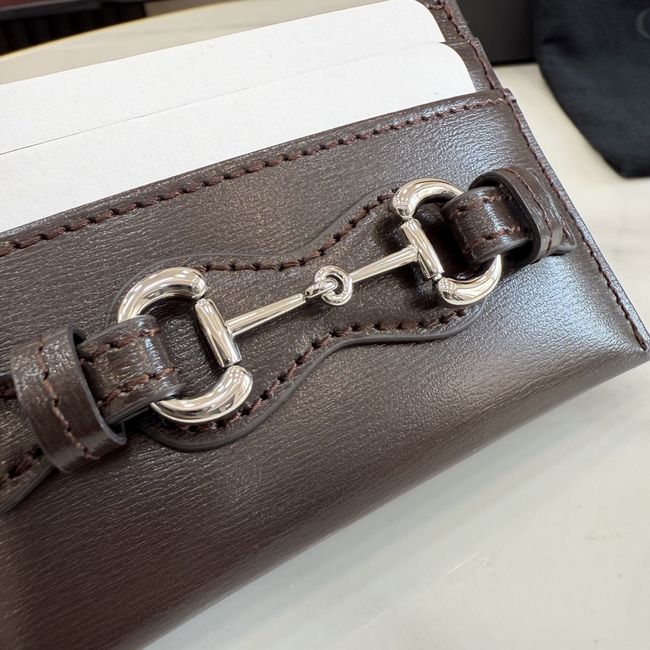 Gucci Card case with Horsebit A006YR dark brown Gucci Card case with Horsebit A006YR dark brown