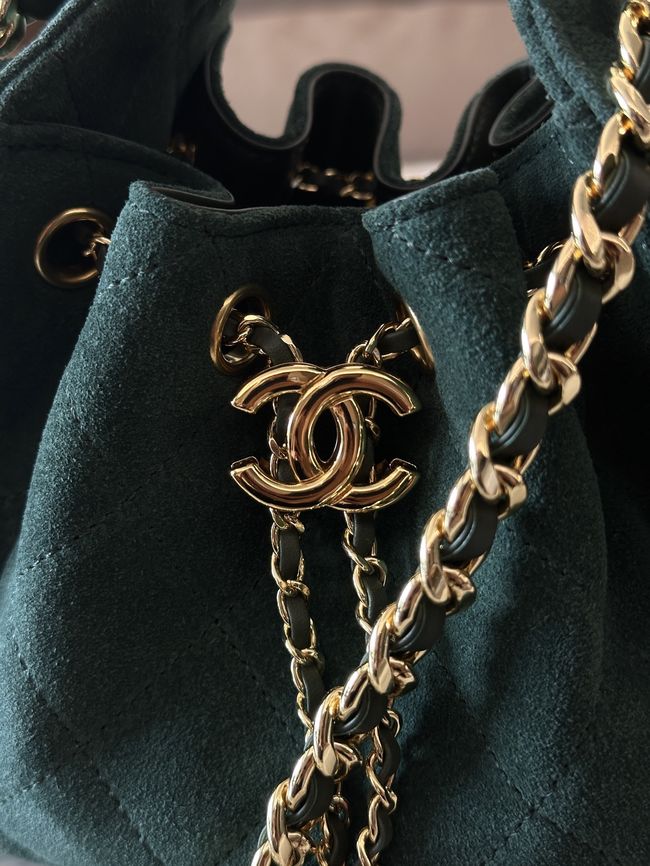 CHANEL 25 Mini Handbag Suede AS5631 dark blue