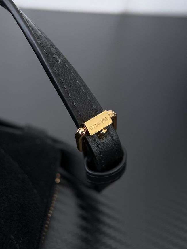 CHANEL Hobo Bag Suede AS5322 black