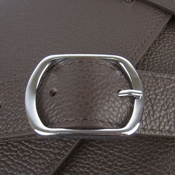 Hermes Jypsiere Togo Leather Messenger Bag Dark Coffee