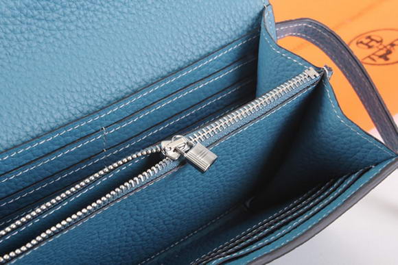 Hermes Kelly Bi-Fold Wallet A708 Blue