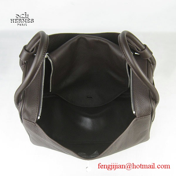 Hermes Women Shoulder Bag Dark Coffee 6208