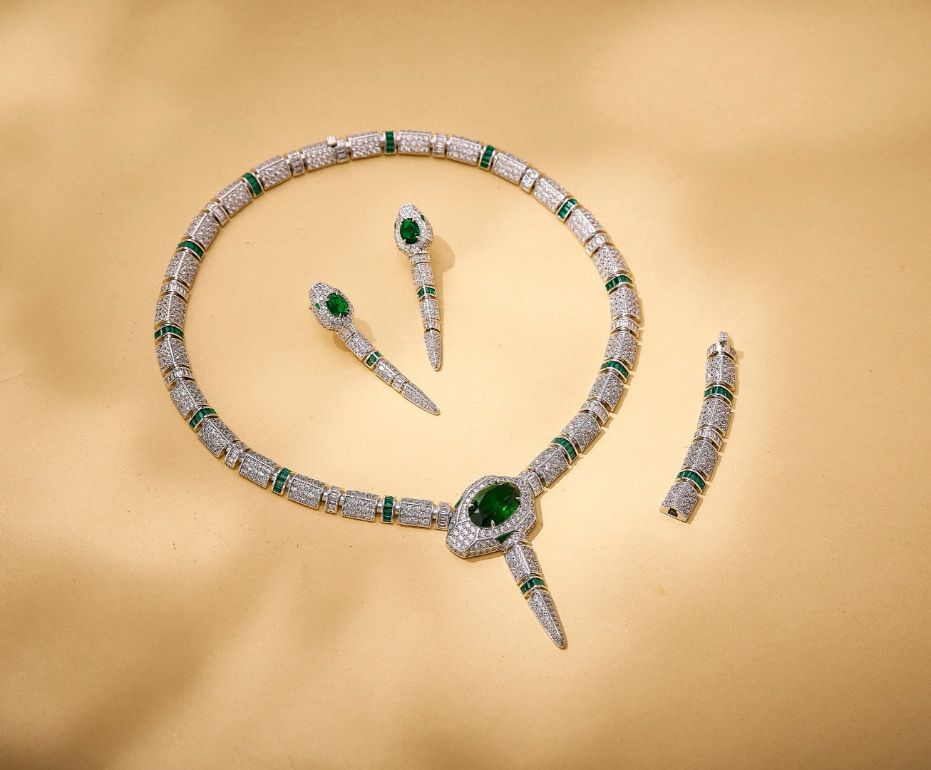 BVLGARI necklace&Earring&Bracelet BV80650 Green