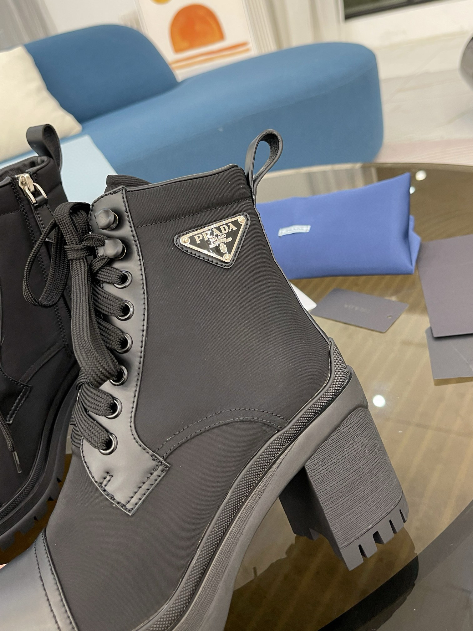 Prada boots heels 7.5CM PD80210 Black 