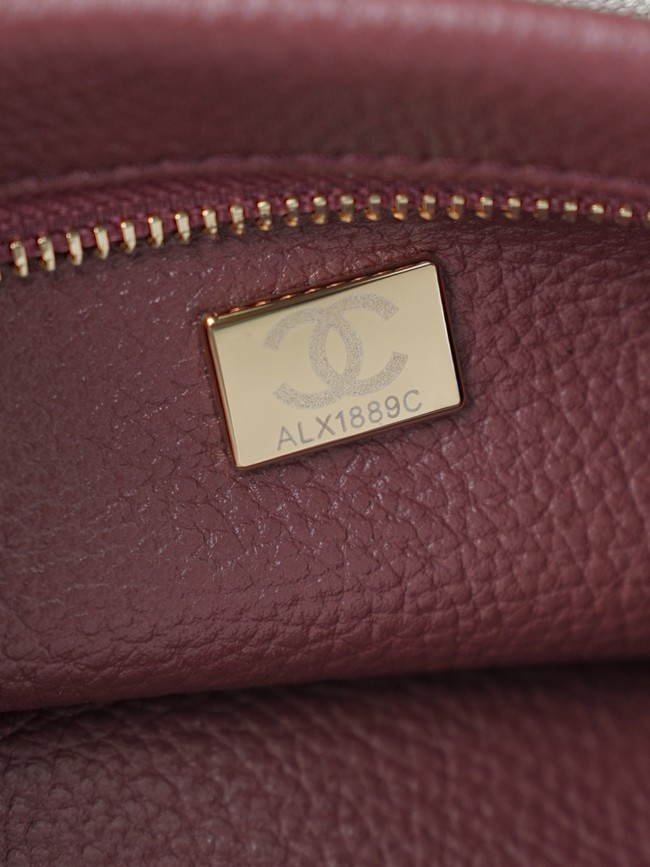 CHANEL Small Tote AS6288 Burgundy