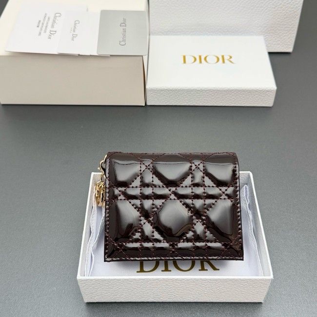 LADY DIOR LOTUS WALLET patent leather S0178 burgundy LADY DIOR LOTUS WALLET patent leather S0178 burgundy