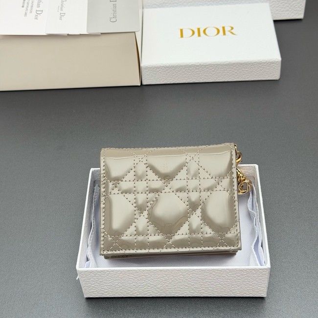 LADY DIOR LOTUS WALLET patent leather S0178 gray LADY DIOR LOTUS WALLET patent leather S0178 gray