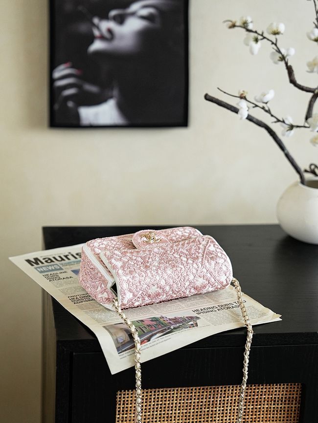 CHANEL Evening Bag embroidery AS4298-3 pink CHANEL Evening Bag embroidery AS4298-3 pink
