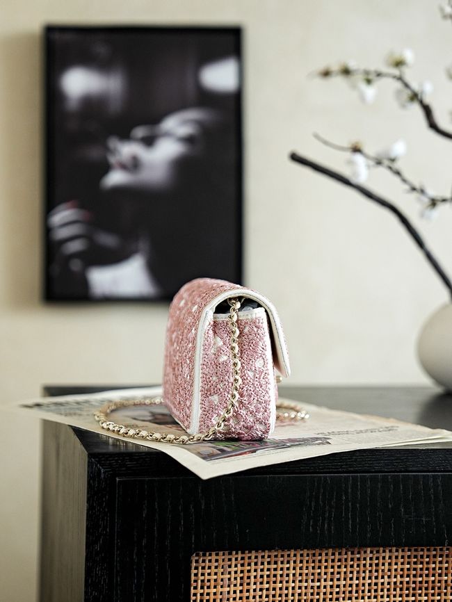 CHANEL Evening Bag embroidery AS4298-3 pink CHANEL Evening Bag embroidery AS4298-3 pink