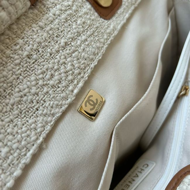 CHANEL Shopping Bag AS3251 white&Apricot