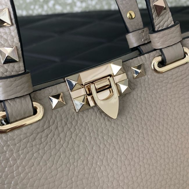 VALENTINO ROCKSTUD mini grained calfskin bag SHI16 gray