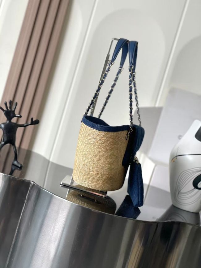 CHANEL Small Tote AS5951 Beige & blu