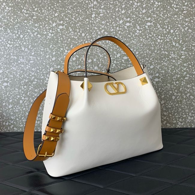 VALENTINO Medium Sheepskin Shoulder Bag 0112L white&brown