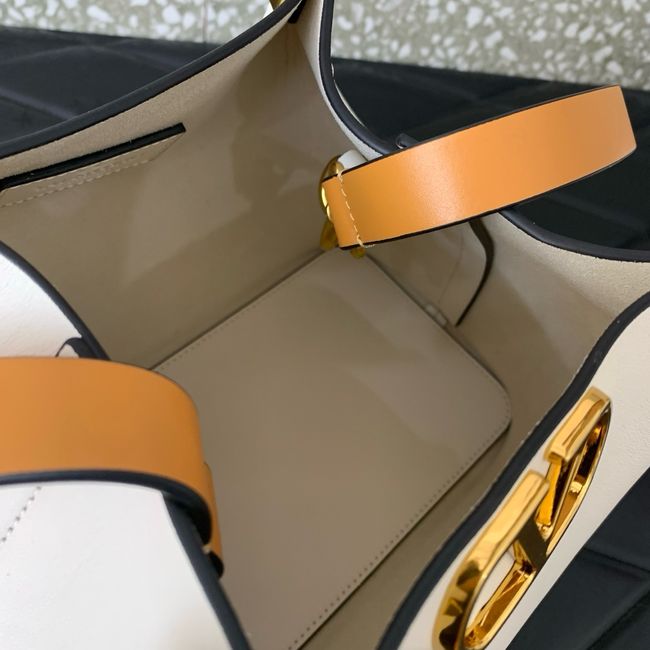 VALENTINO small Sheepskin Shoulder Bag 0112S white&brown VALENTINO small Sheepskin Shoulder Bag 0112S white&brown