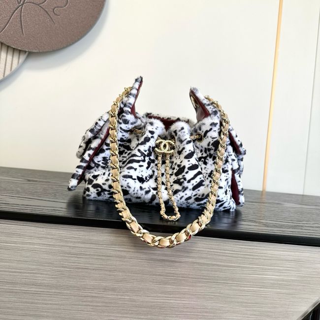 CHANEL 25 Mini Handbag AS5631 white & Black