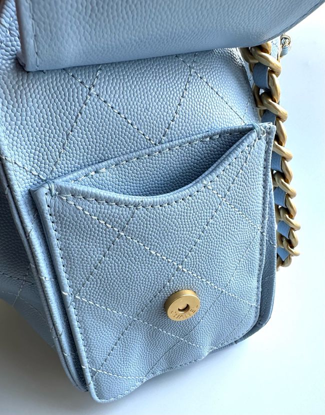 CHANEL 25 SMALL HANDBAG AS5293 sky blue