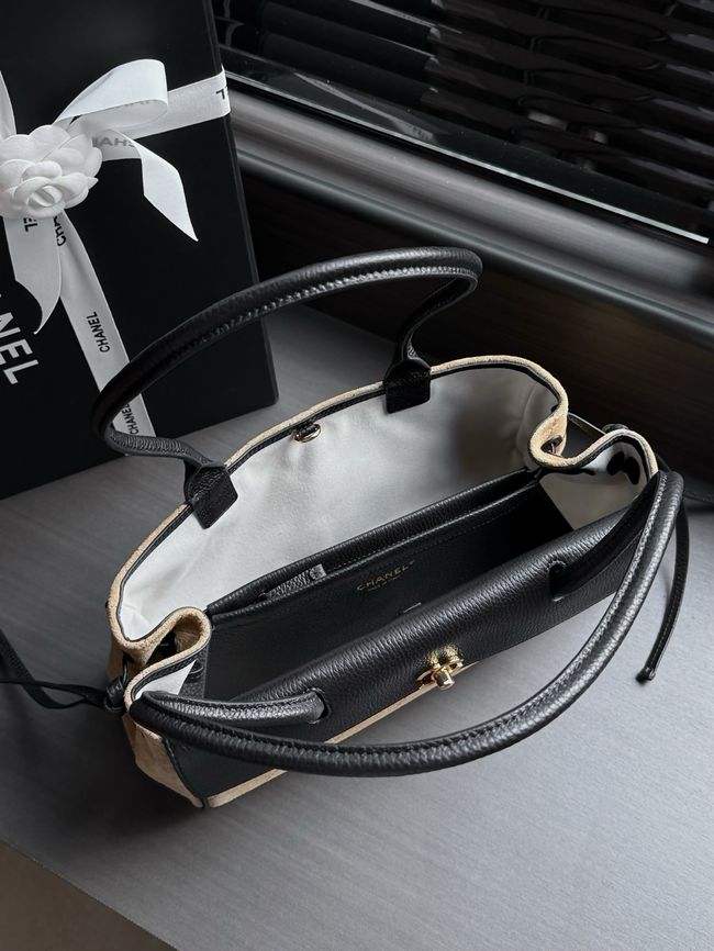 Chanel Small Shopping Bag AS6288 black&dark Beige