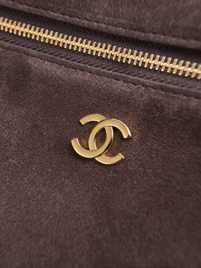 CHANEL Maxi Vanity with chain AS6473 dark brown