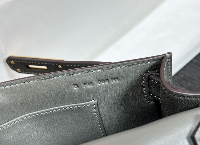 Hermes Jypsiere mini shoulder bag H088004 Cloudy gray &gold buckle
