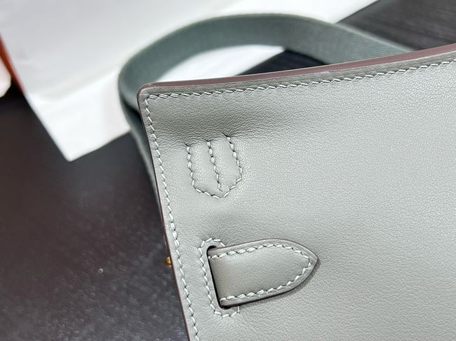 Hermes Jypsiere mini shoulder bag H088004 Cloudy gray &gold buckle