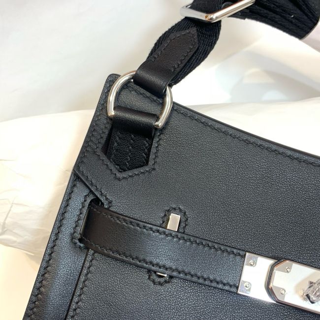 Hermes Jypsiere mini shoulder bag H088004 black &silver buckle