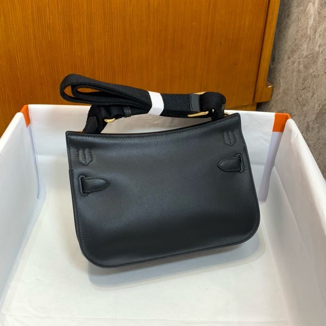 Hermes Jypsiere mini shoulder bag H088004 black&gold buckle