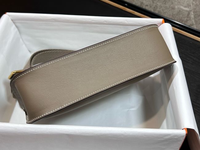 Hermes Jypsiere mini shoulder bag H088004 light gray &gold buckle