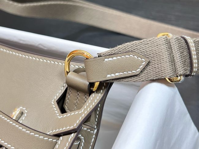 Hermes Jypsiere mini shoulder bag H088004 light gray &gold buckle