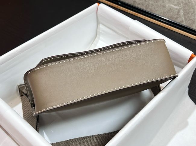 Hermes Jypsiere mini shoulder bag H088004 light gray &silver buckle