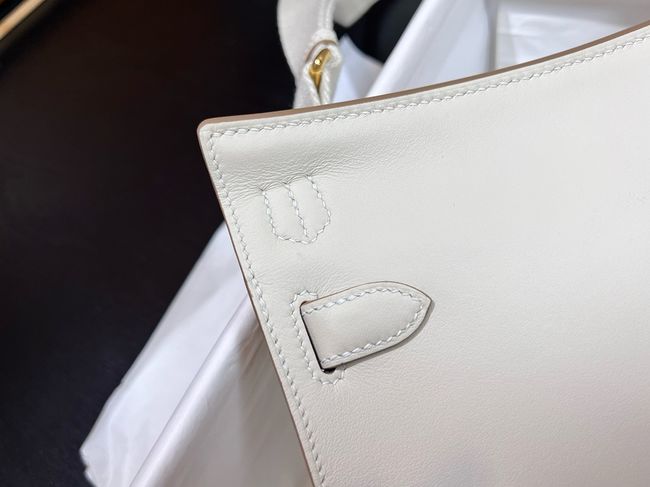 Hermes Jypsiere mini shoulder bag H088004 white &gold buckle