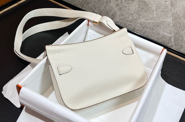 Hermes Jypsiere mini shoulder bag H088004 white &gold buckle