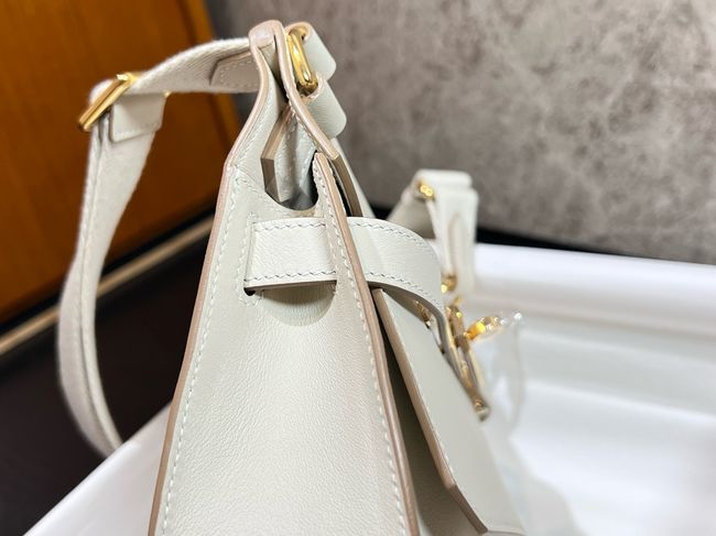 Hermes Jypsiere mini shoulder bag H088004 white &gold buckle