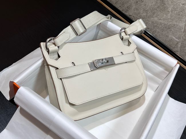 Hermes Jypsiere mini shoulder bag H088004 white &silver buckle