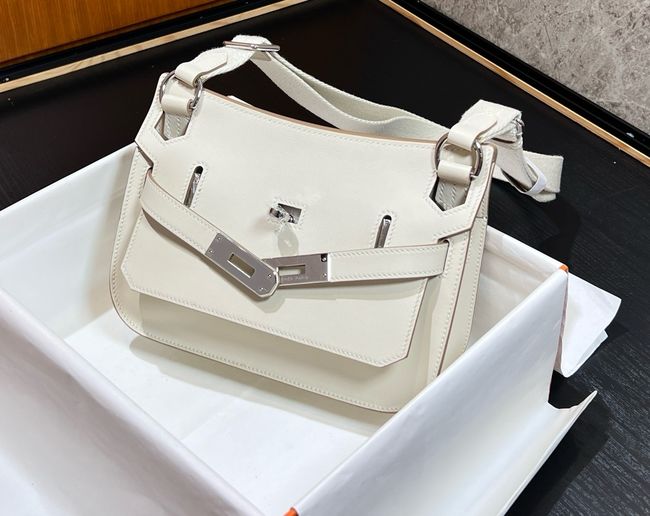 Hermes Jypsiere mini shoulder bag H088004 white &silver buckle