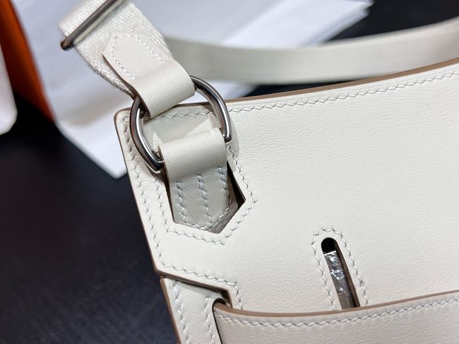 Hermes Jypsiere mini shoulder bag H088004 white &silver buckle