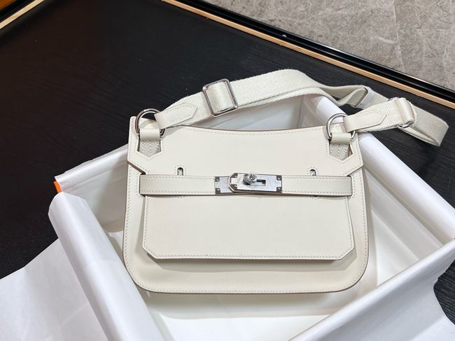 Hermes Jypsiere mini shoulder bag H088004 white &silver buckle