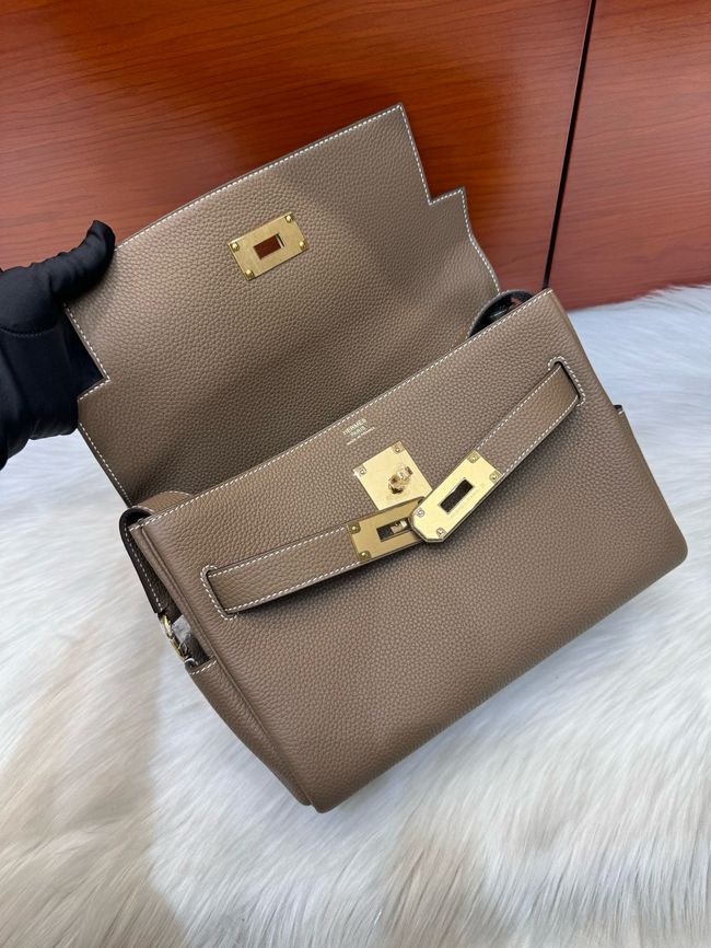 Hermes kelly messenger bag H08801 bark color