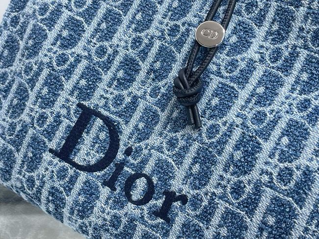 Dioriviera Small Spongy Book Tote Blue and White Spongy Dior Oblique Fabric M1460P