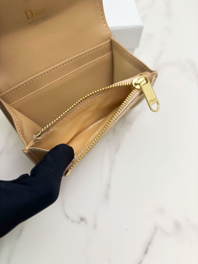 Lady Dior card holder Craie Cannage Lambskin S2067-1