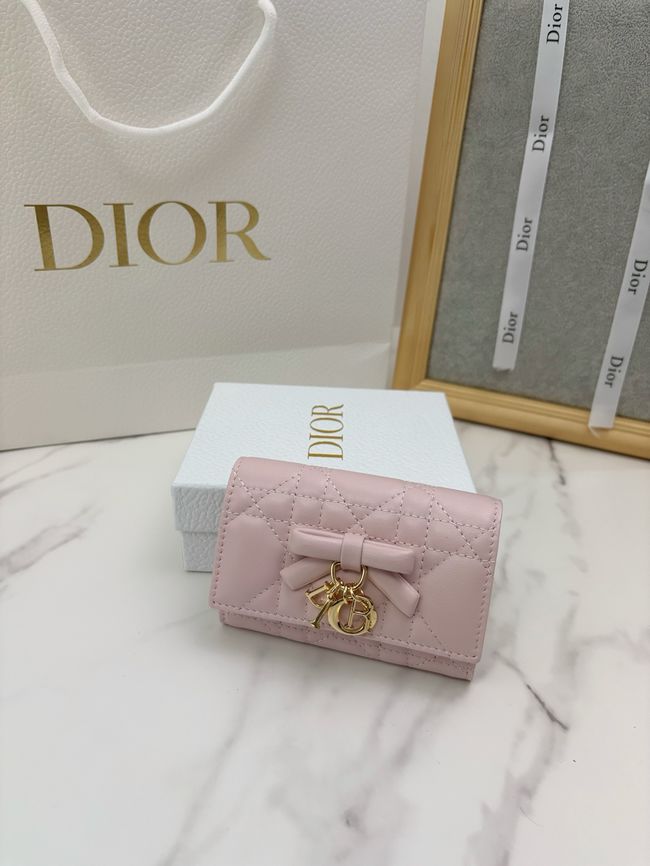 Lady Dior Dahlia card holder Craie Cannage Lambskin S2067-3 Lady Dior Dahlia card holder Craie Cannage Lambskin S2067-3