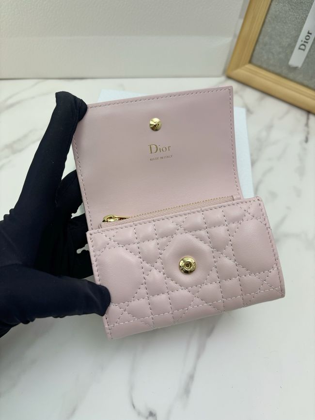 Lady Dior Dahlia card holder Craie Cannage Lambskin S2067-3 Lady Dior Dahlia card holder Craie Cannage Lambskin S2067-3