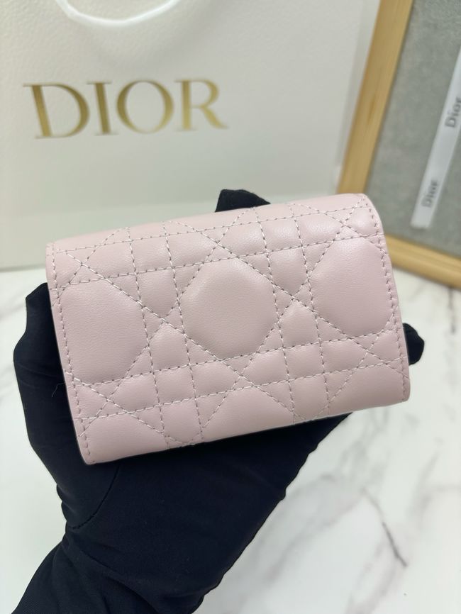 Lady Dior Dahlia card holder Craie Cannage Lambskin S2067-3 Lady Dior Dahlia card holder Craie Cannage Lambskin S2067-3