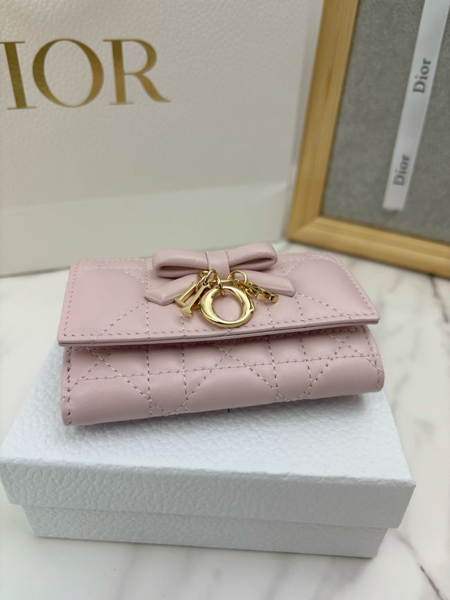 Lady Dior Dahlia card holder Craie Cannage Lambskin S2067-3 Lady Dior Dahlia card holder Craie Cannage Lambskin S2067-3