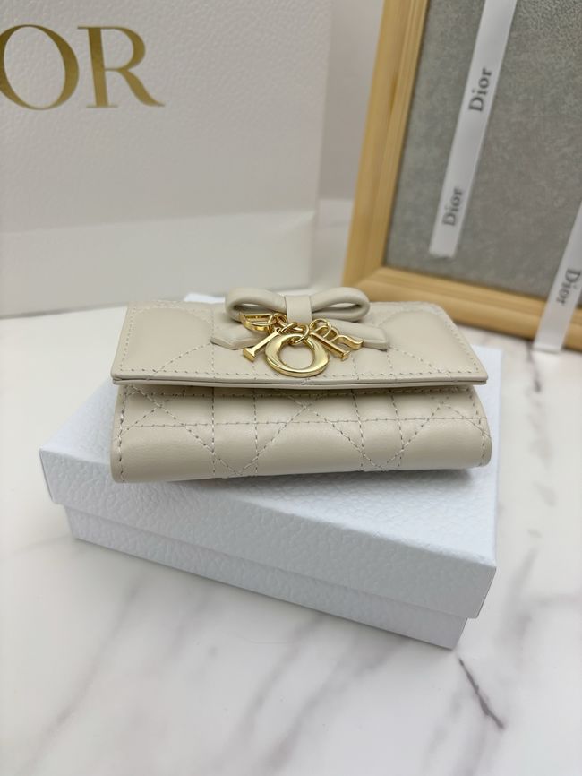 Lady Dior Dahlia card holder Craie Cannage Lambskin S2067-4 Lady Dior Dahlia card holder Craie Cannage Lambskin S2067-4