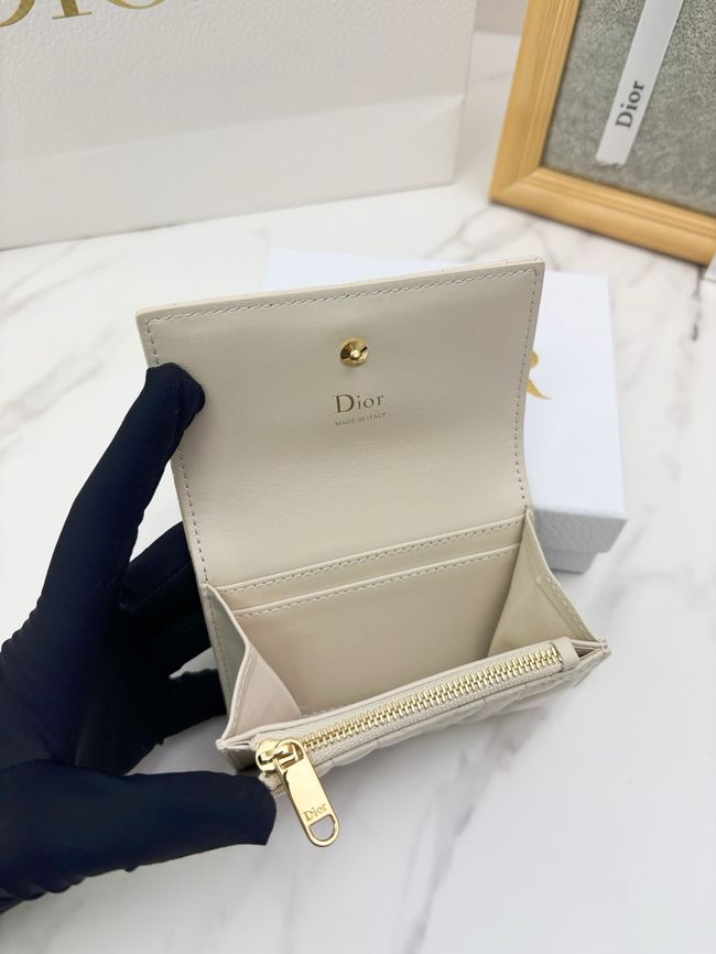 Lady Dior Dahlia card holder Craie Cannage Lambskin S2067-4 Lady Dior Dahlia card holder Craie Cannage Lambskin S2067-4