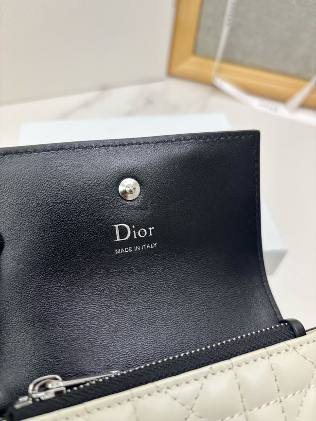 Lady Dior Dahlia card holder Craie Cannage Lambskin S2067-5 Lady Dior Dahlia card holder Craie Cannage Lambskin S2067-5