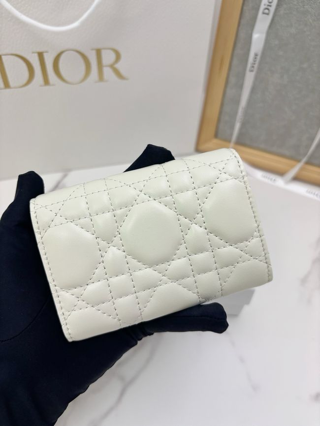 Lady Dior Dahlia card holder Craie Cannage Lambskin S2067-5 Lady Dior Dahlia card holder Craie Cannage Lambskin S2067-5